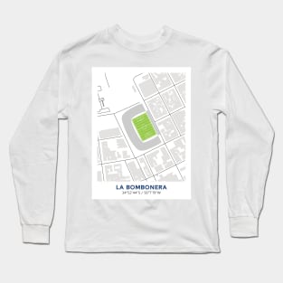 La Bombonera Map Design Long Sleeve T-Shirt